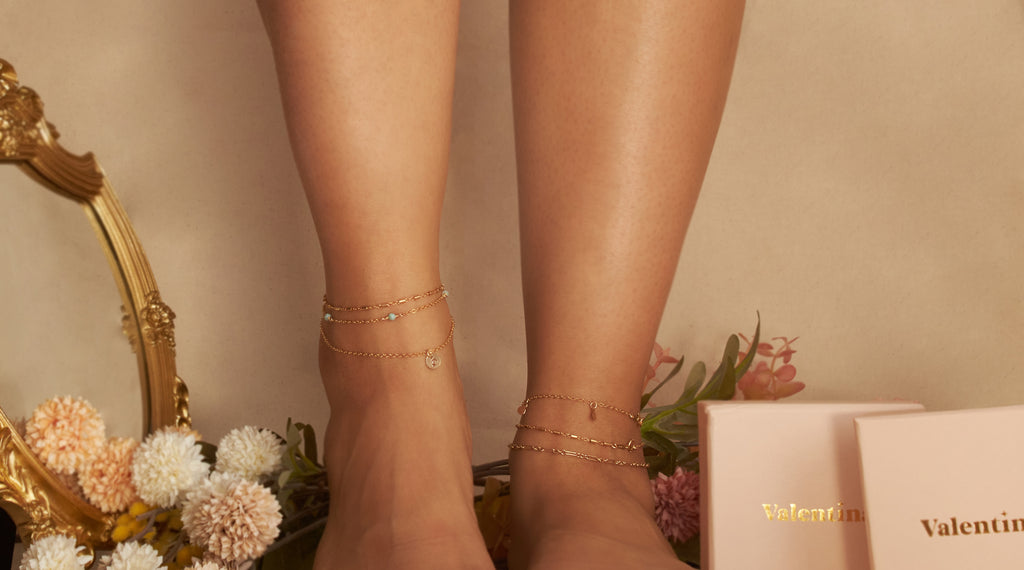 Anklets, gold filled waterproof anklets