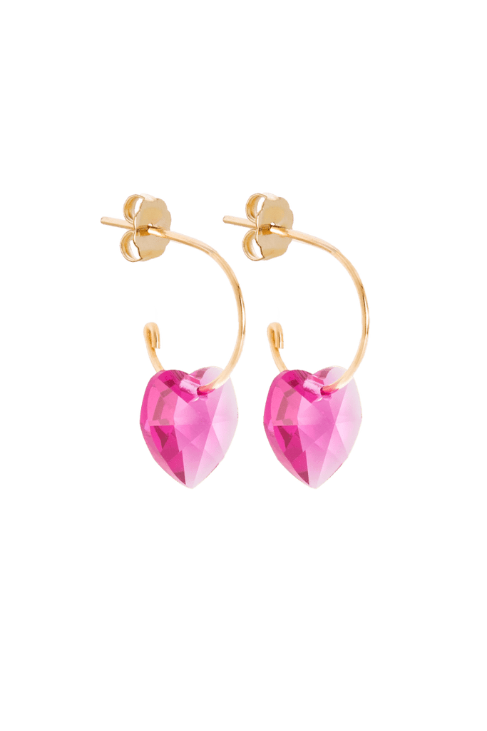 Aurora Crystal Hearts Earrings - Valentina New York - earrings