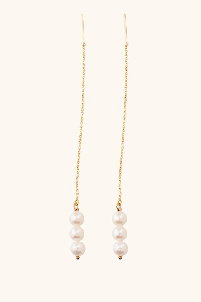 Eva Pearl Threaders - Valentina New York - chain earrings