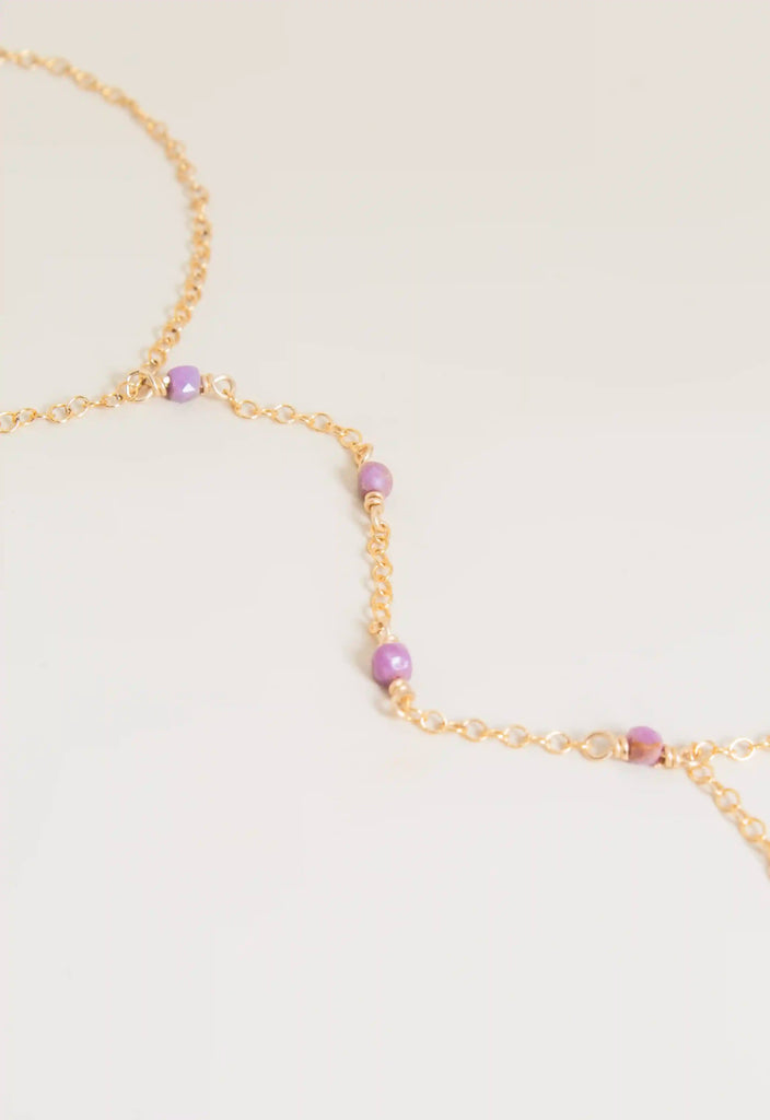 Lavander Hand Chain - Valentina New York - Birthstone jewelry