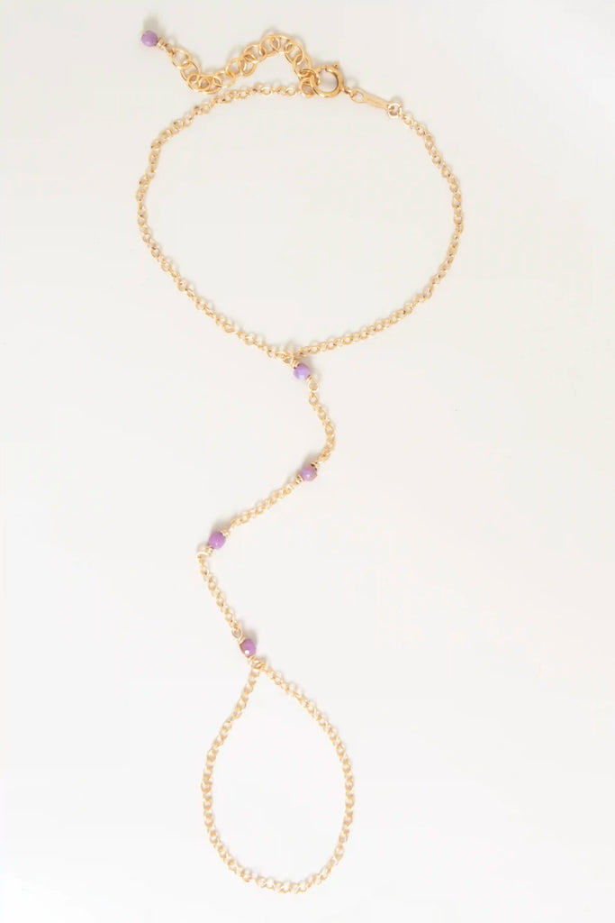 Lavander Hand Chain - Valentina New York - Birthstone jewelry