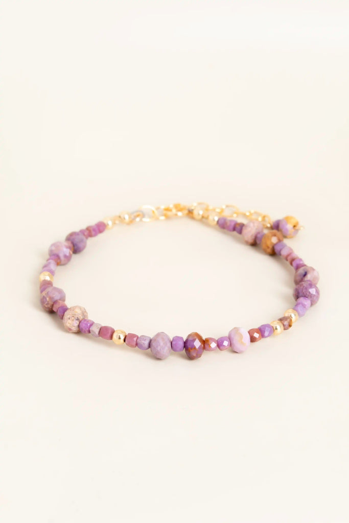 Lavender Dreams Phosphosiderite Bracelet - Valentina New York - beaded bracelet