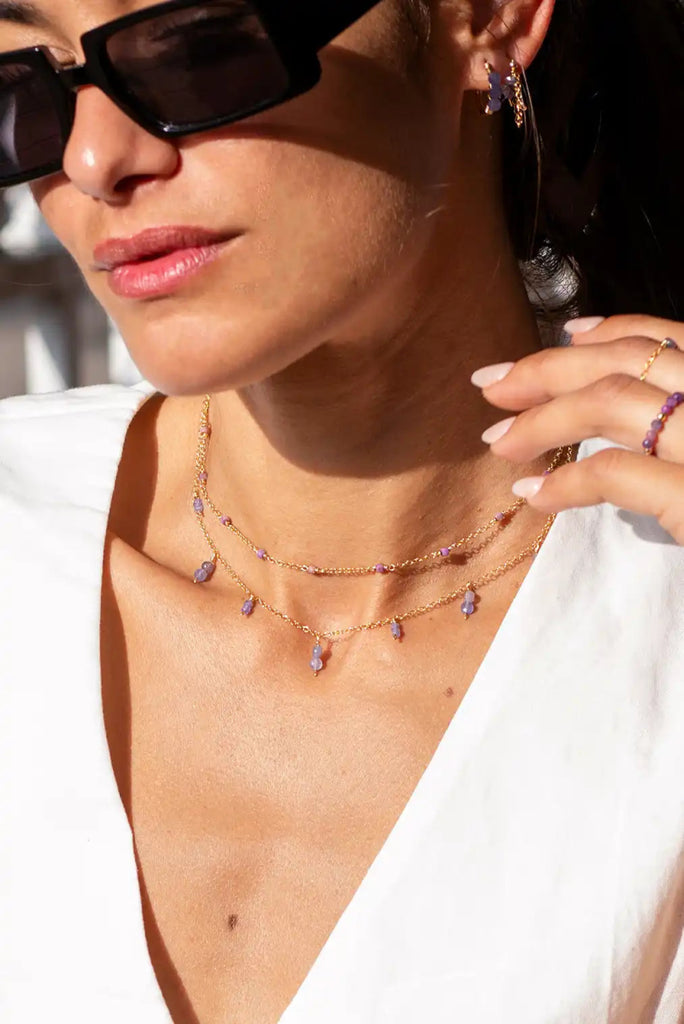 Lavender Necklace - Valentina New York - dainty