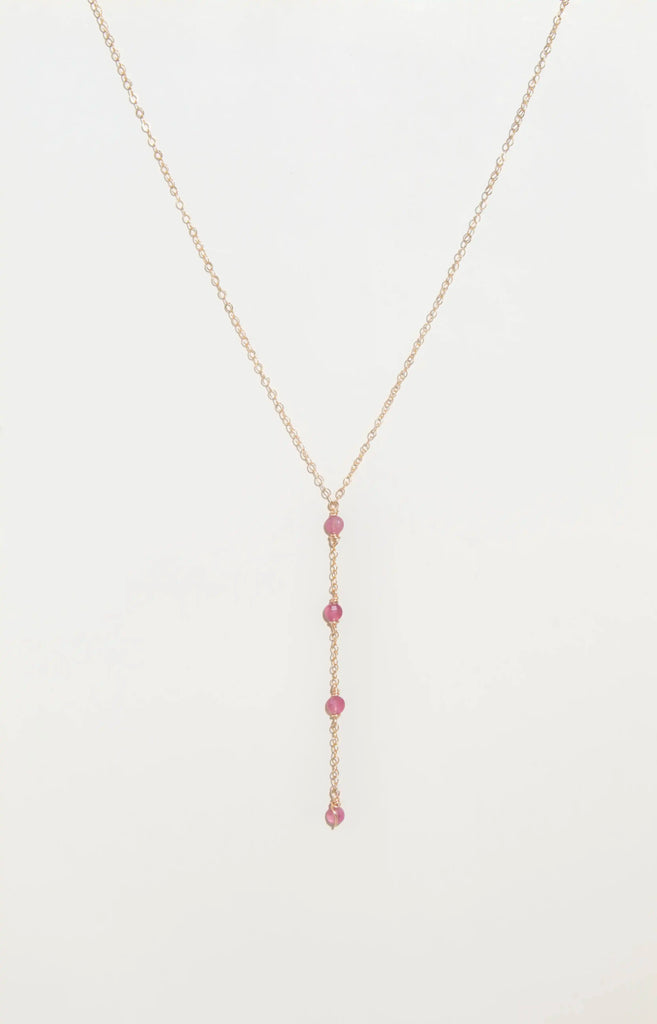 Pink Tourmaline Necklace - Valentina New York - natural gem necklace