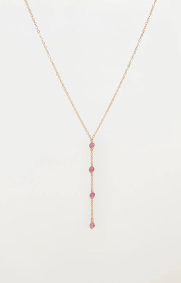 Pink Tourmaline Necklace - Valentina New York - natural gem necklace