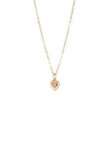 Puff Heart necklace - Valentina New York - No Extension chain - gold filled necklace