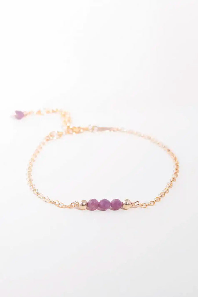 Purple Sapphire Bracelet - Valentina New York - Extension chain - bracelet