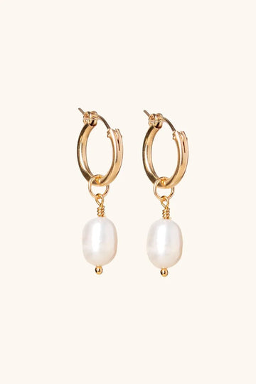 Selena Pearl Hoops - Valentina New York - baroque pearl earrings