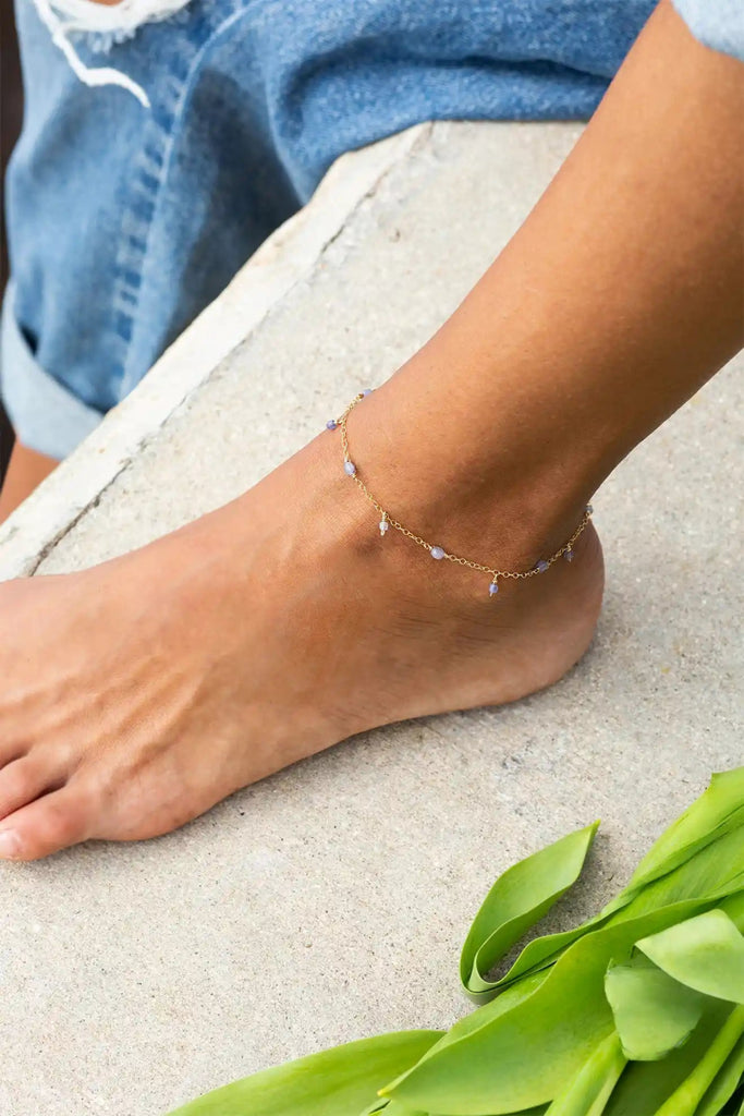 Serenity Tanzanite Anklet - Valentina New York - ankle bracelet