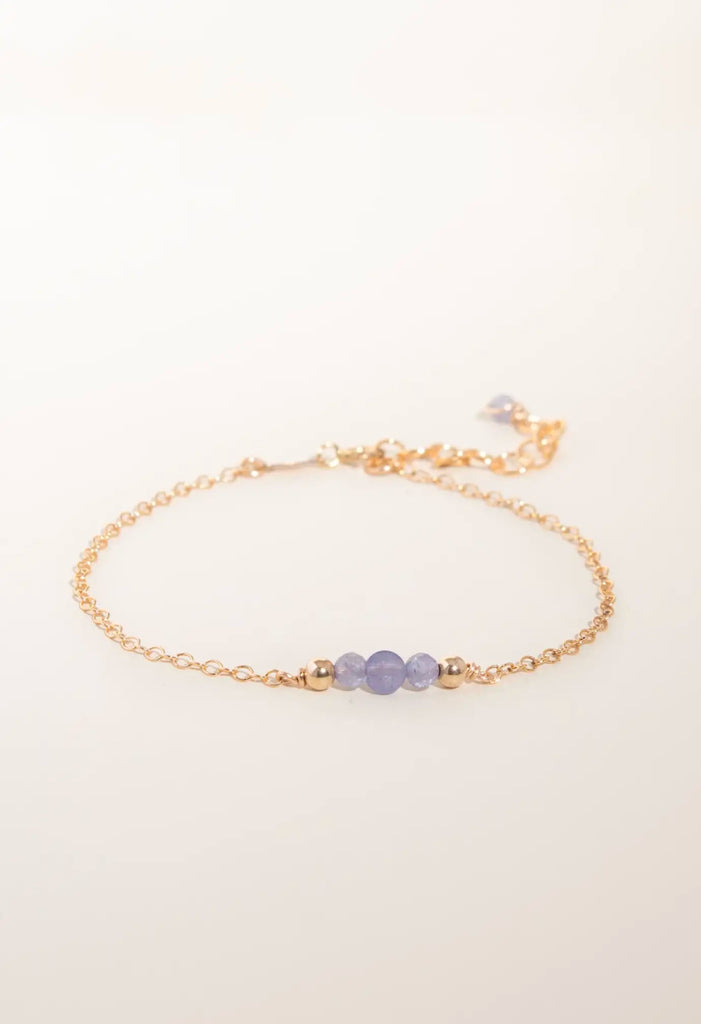 Serenity Tanzanite Bracelet - Valentina New York - With Extension Chain - bracelet with gemstone