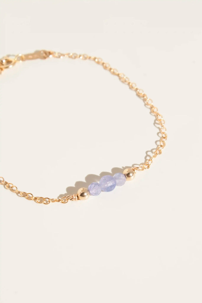 Serenity Tanzanite Bracelet - Valentina New York - With Extension Chain - bracelet with gemstone