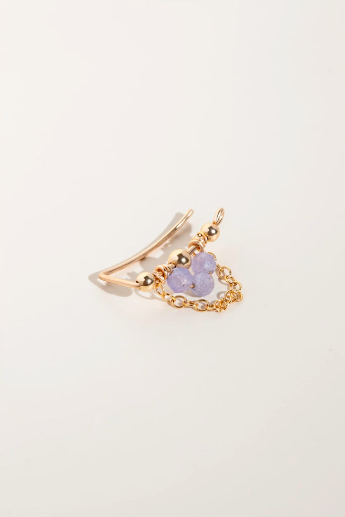 Tanzanite Ear Climber - Valentina New York - Right Earring - dainty