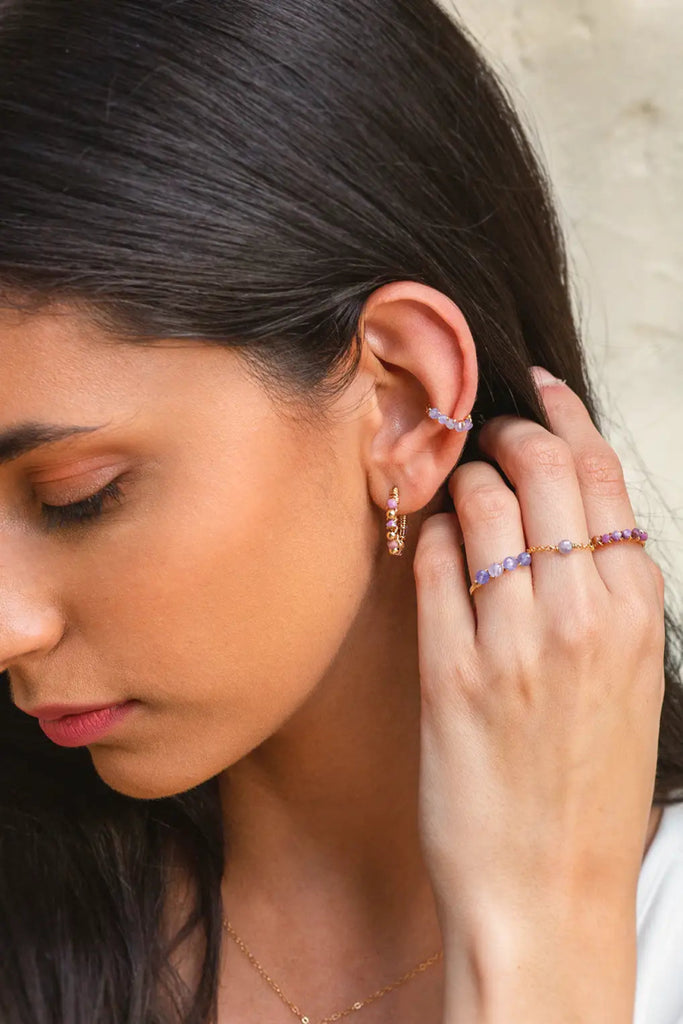 Tanzanite Ear Cuff - Valentina New York - cuff earring