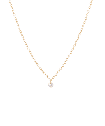Tiny floating gemstone necklace - Valentina New York - dainty