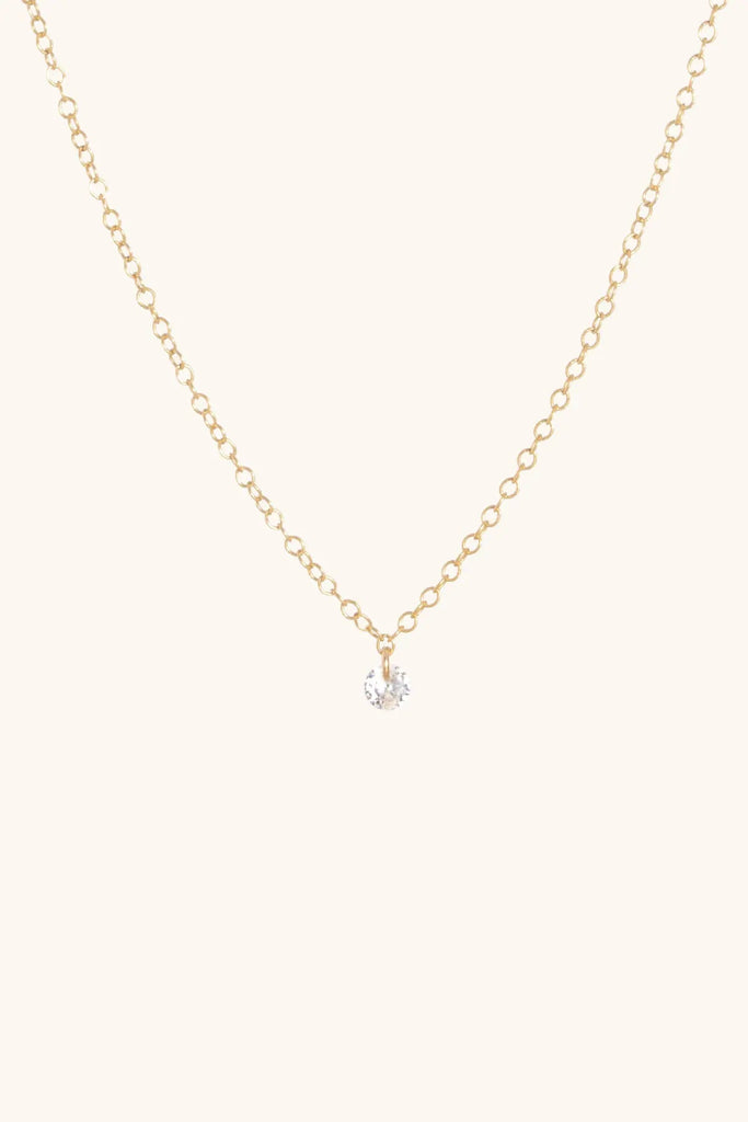 Tiny floating gemstone necklace - Valentina New York - dainty