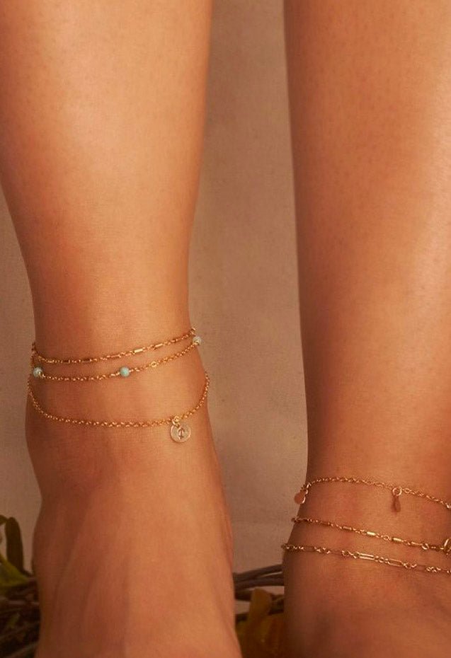 Bar and Link Anklet - Valentina New York - 9-10n - ankle bracelet