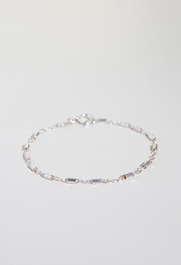 Bar and link Bracelet | Silver - Valentina New York - 6" - bar and link bracelet