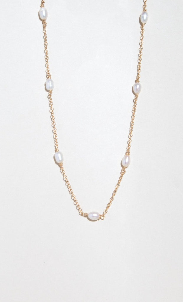 Freya Pearl Necklace - Valentina New York - chocker necklace