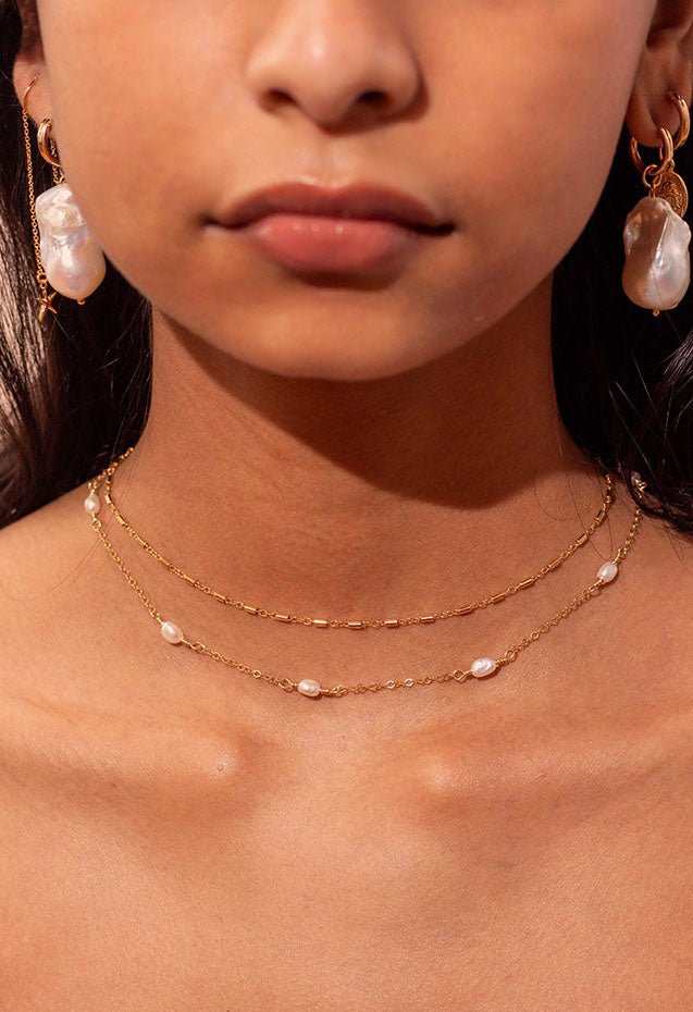 Freya Pearl Necklace - Valentina New York - chocker necklace