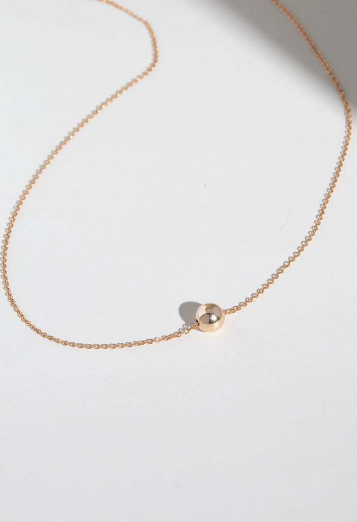 Golden Bead Necklace - Valentina New York - 15" - dainty