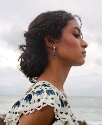 Isla Earrings - Valentina New York - Spring green - blue earrings