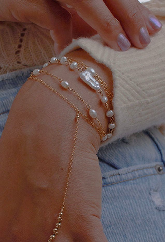 Kiara Pearl Bracelet - Valentina New York - 6" - bracelet with gemstone