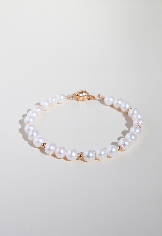 Paloma Pearl Bracelet Magnetic clasp - Valentina New York - 6.5" - biwa pearl