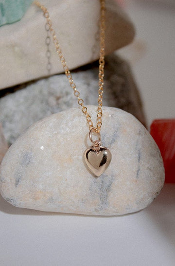 Petite Heart necklace - Valentina New York - No Extension chain - gold filled necklace