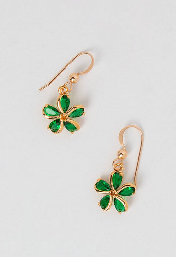 Primavera Earrings Emerald - Valentina New York - cubic zirconia