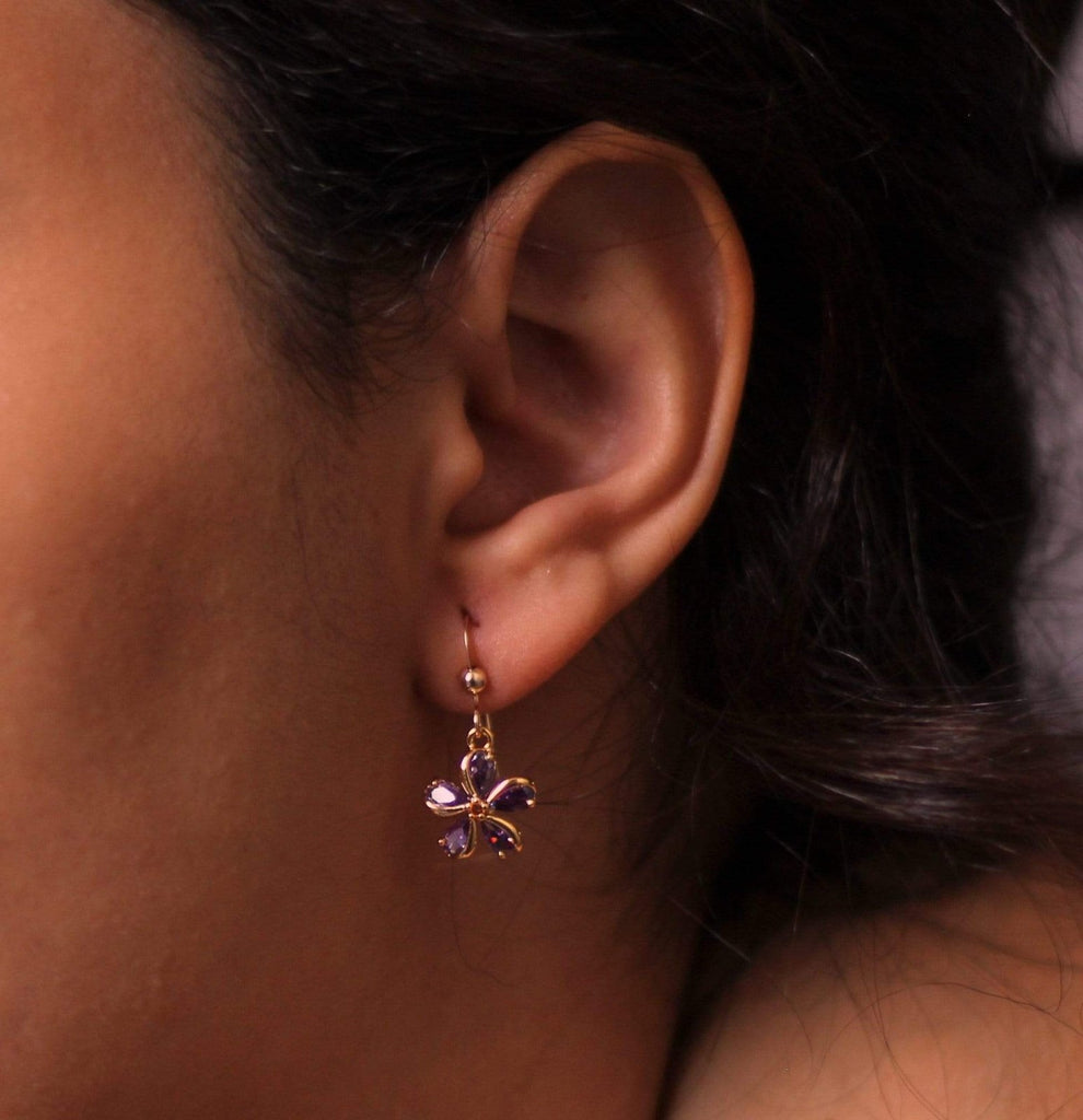 Primavera Earrings Lilac - Valentina New York - cubic zirconia