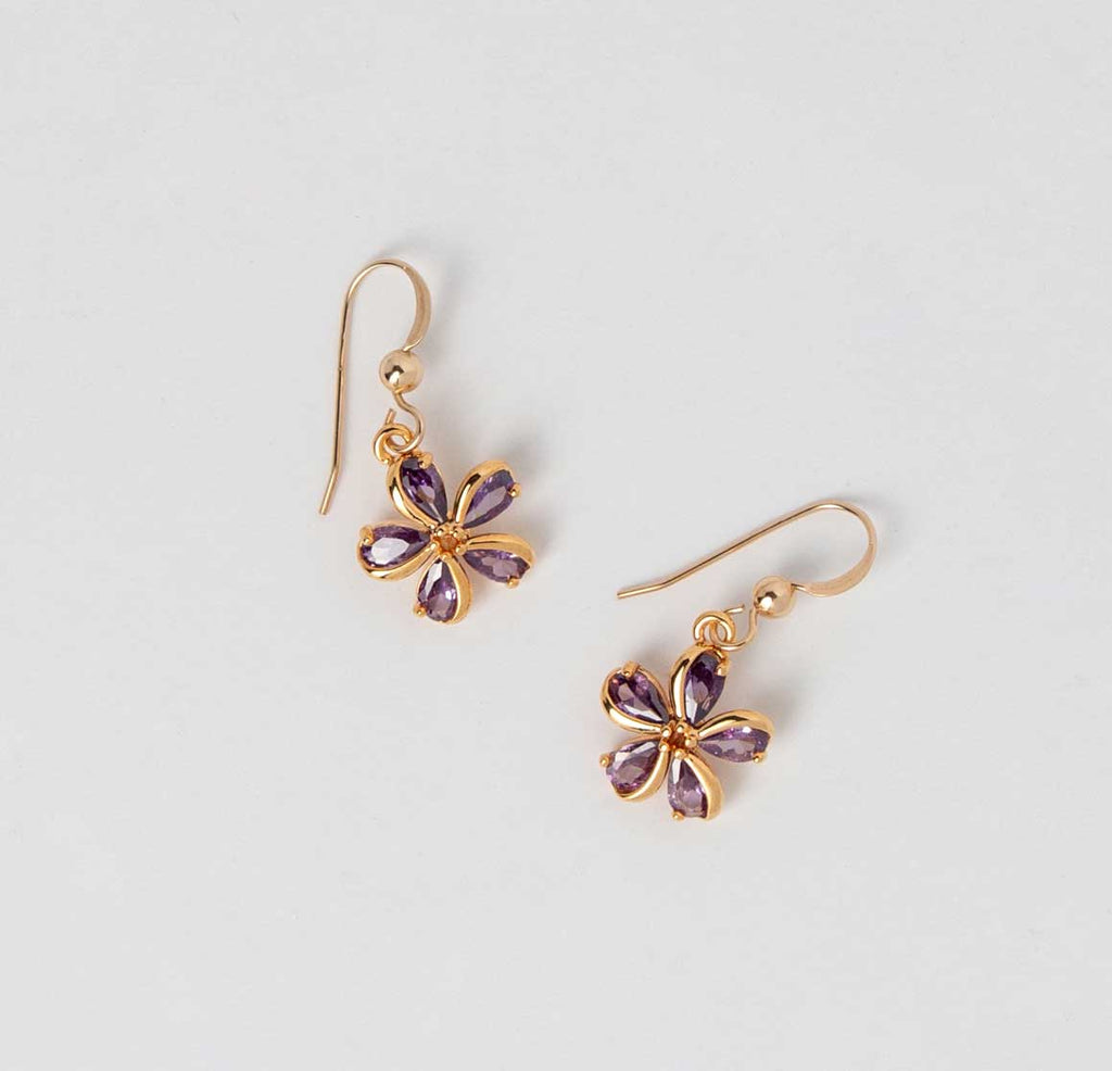 Primavera Earrings Lilac - Valentina New York - cubic zirconia