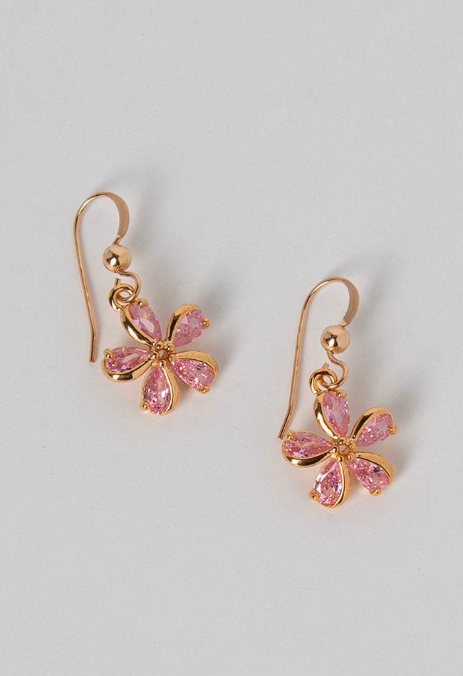 Primavera Earrings Rose - Valentina New York - cubic zirconia