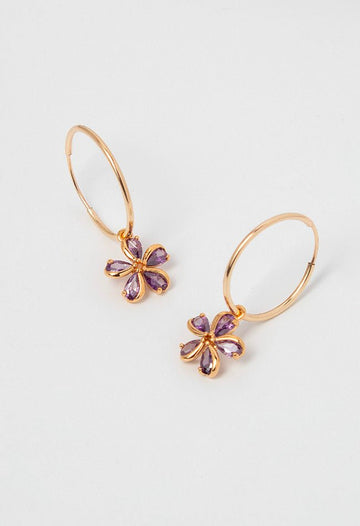 Primavera Gold-Filled Hoops | Lilac - Valentina New York - cubic zirconia