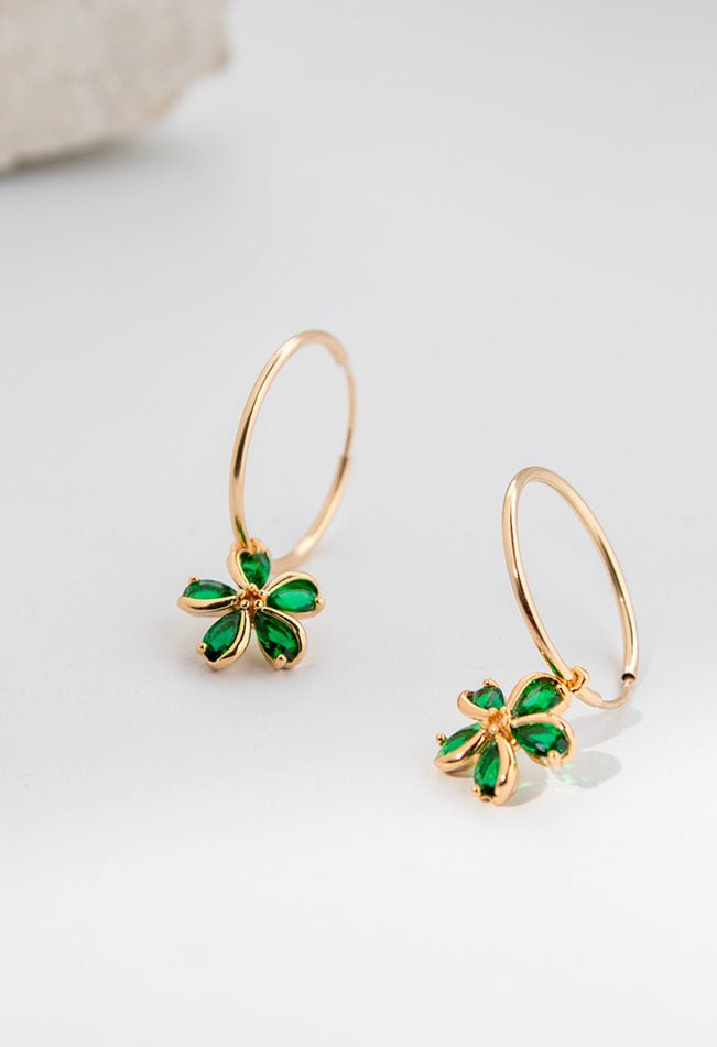 Primavera Hoops Emerald - Valentina New York - dainty