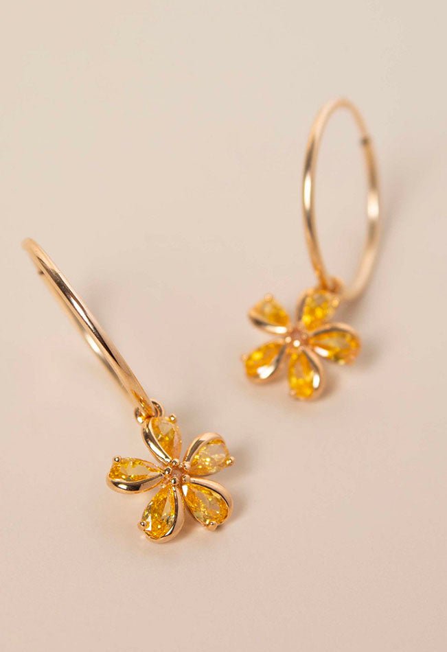 Primavera Hoops Marigold - Valentina New York - cubic zirconia