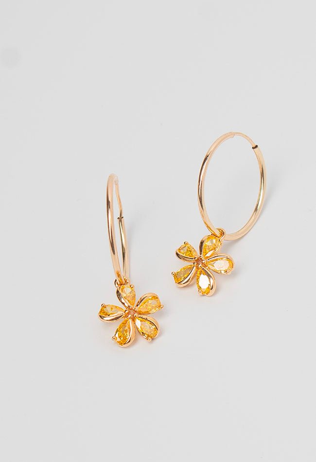 Primavera Hoops Marigold - Valentina New York - cubic zirconia