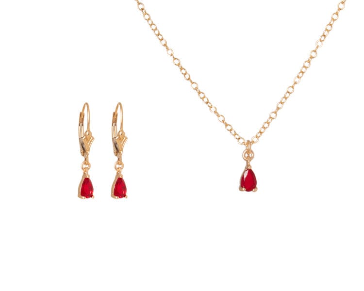 Safiyya Set Earrings and Necklace | Scarlet - Valentina New York - 16" - gold filled necklace