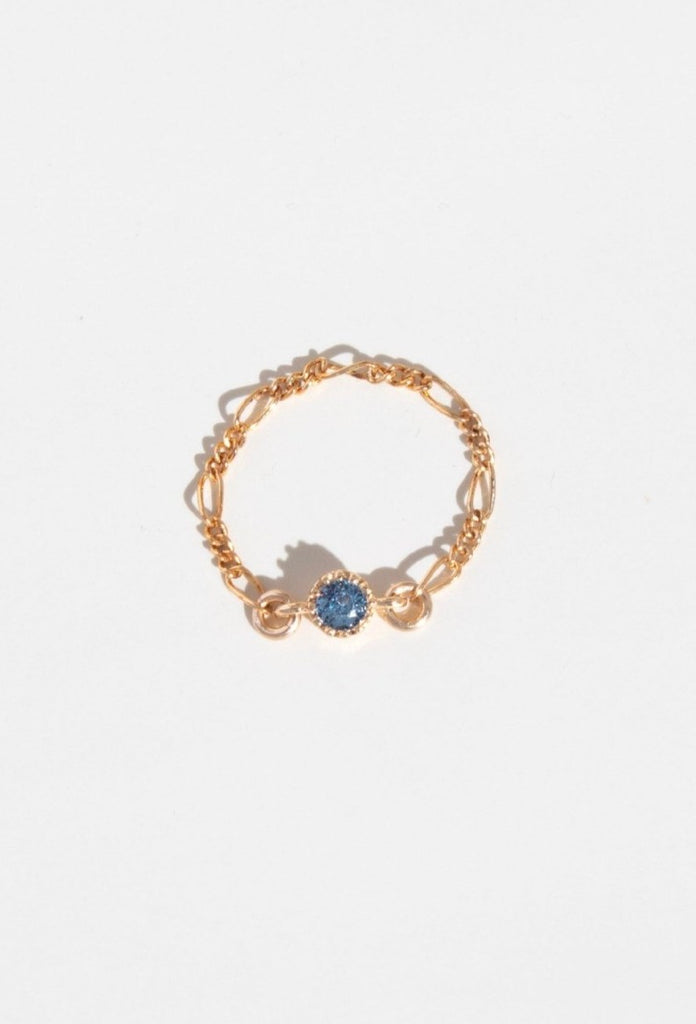 Sofia Chain Ring | Celestial Blue - Valentina New York - 5 - cubic zirconia