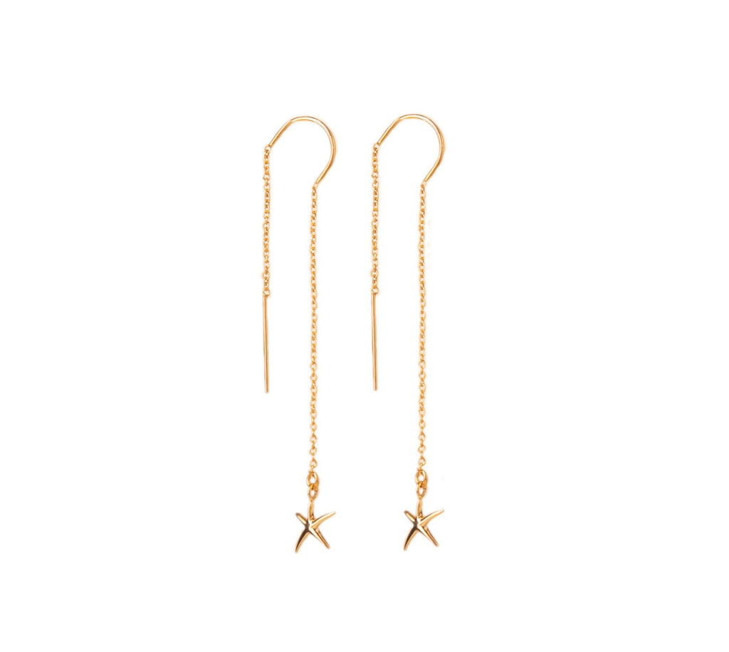 Starfish earring threaders - Valentina New York - chain earrings