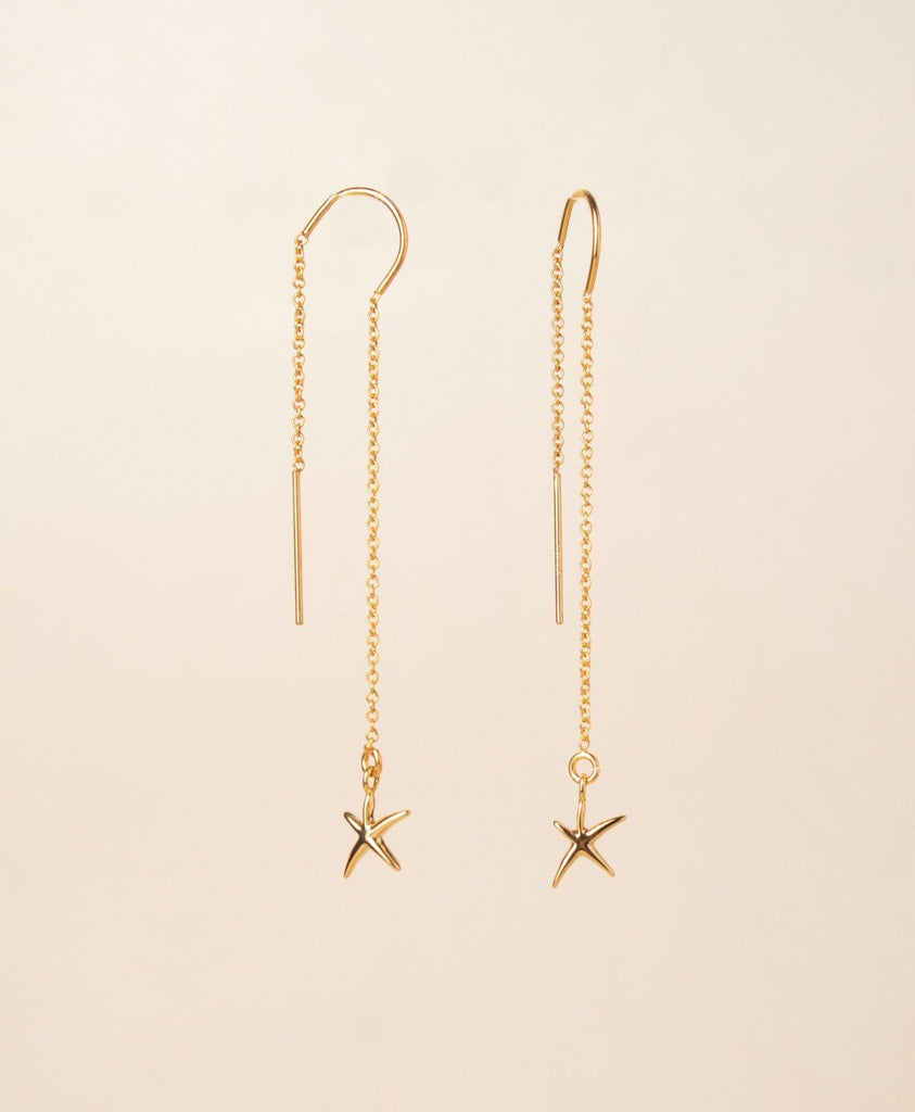 Starfish earring threaders - Valentina New York - chain earrings